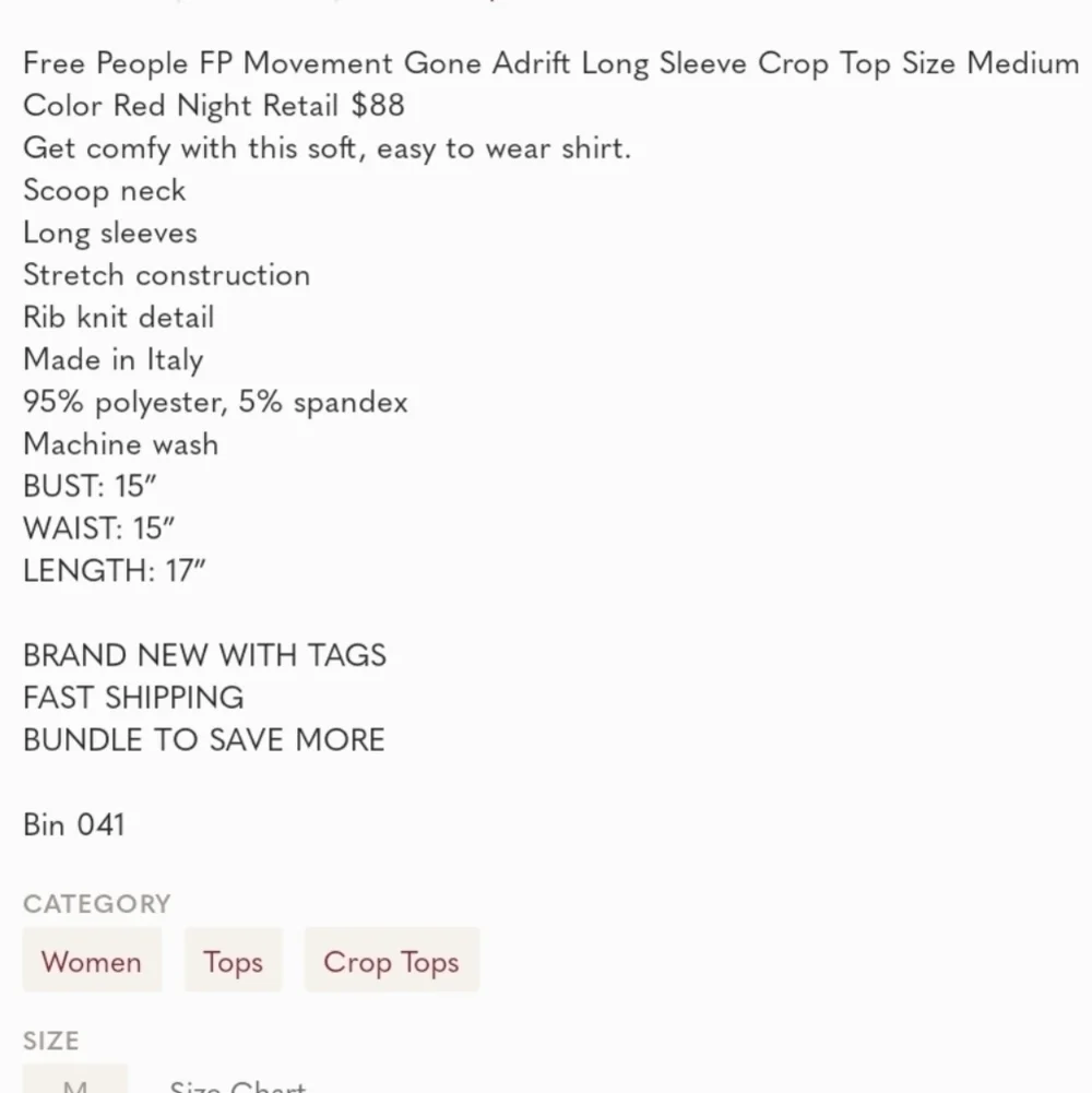 Free People Gone Adrift Long Sleeve Size Medium